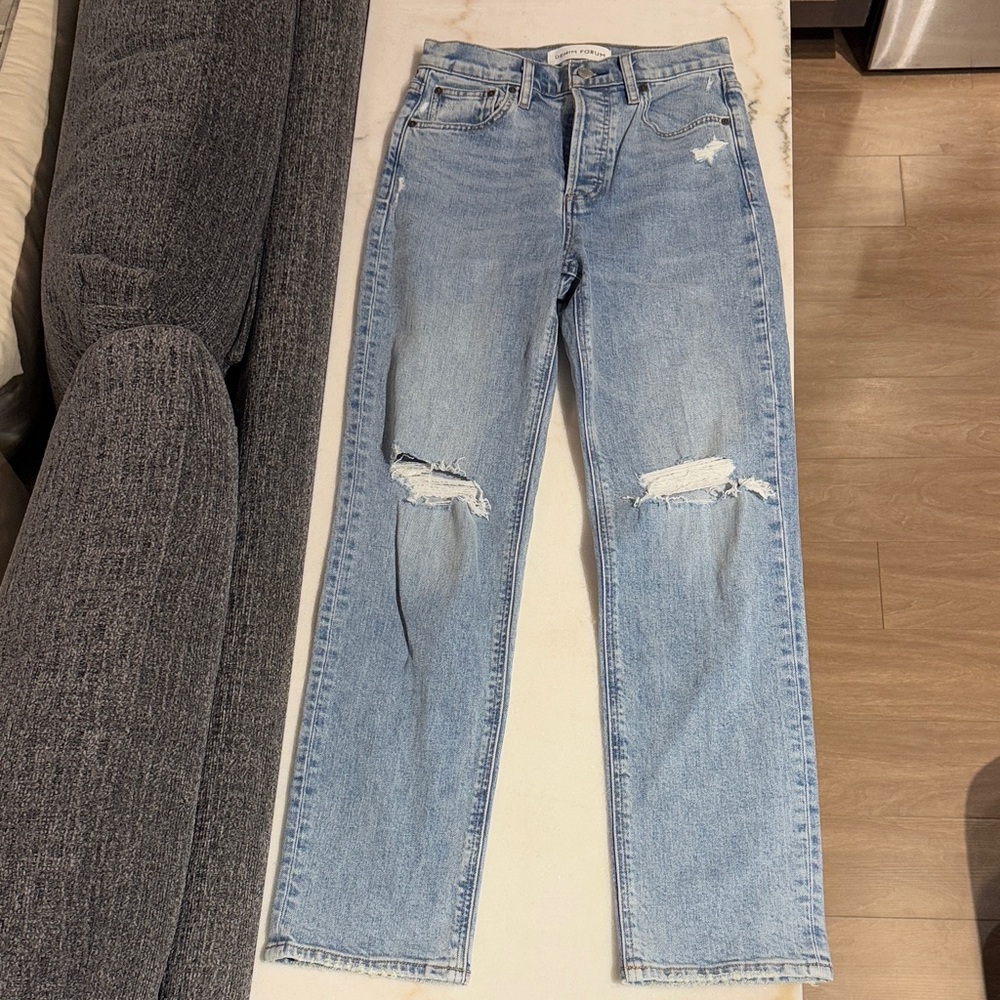 Aritzia Denim Forum The Arlo High Rise Straight 28L